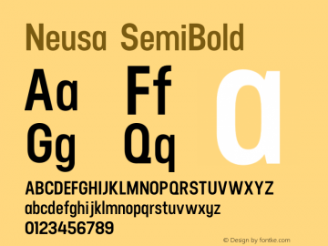 Neusa-SemiBold Version 1.001;PS 001.001;hotconv 1.0.56;makeotf.lib2.0.21325图片样张