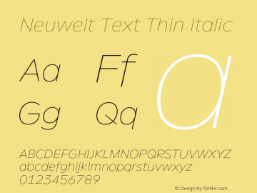 Neuwelt Text Thin Italic Version 1.00, build 19, g2.6.2 b1235, s3图片样张