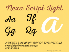 Nexa Script Light Version 1.000;PS 001.000;hotconv 1.0.70;makeotf.lib2.5.58329图片样张