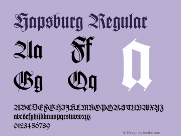 Hapsburg Regular Unknown Font Sample