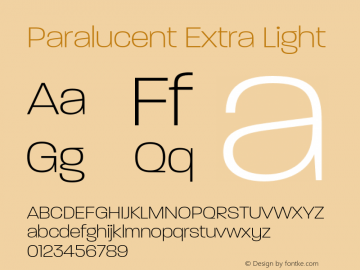 Paralucent Extra Light Version 7.000;FEAKit 1.0图片样张