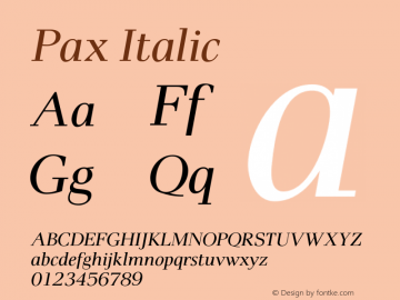 Pax Italic Version 1.00图片样张