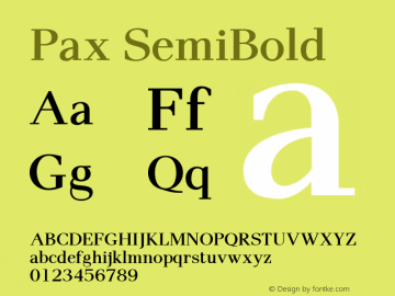 Pax SemiBold Version 1.00图片样张