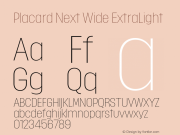Placard Next Wide ExtraLight Version 1.10, build 16, s3图片样张