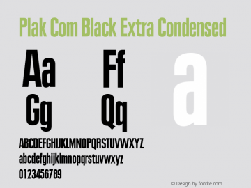 Plak Com Black Extra Condensed Version 1.01图片样张