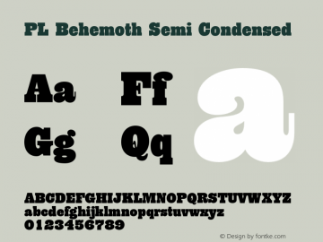 PL Behemoth Semi Condensed Version 1.00图片样张