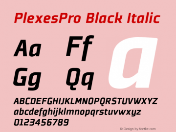 PlexesPro-Black Italic Version 1.0图片样张