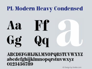 PL Modern Heavy Condensed Version 1.00图片样张