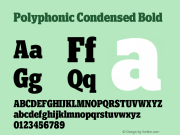 Polyphonic Condensed Bold Version 1.000;PS 001.000;hotconv 1.0.88;makeotf.lib2.5.64775图片样张