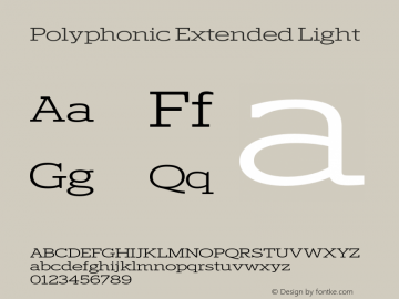 Polyphonic Extended Light Version 1.000;PS 001.000;hotconv 1.0.88;makeotf.lib2.5.64775图片样张