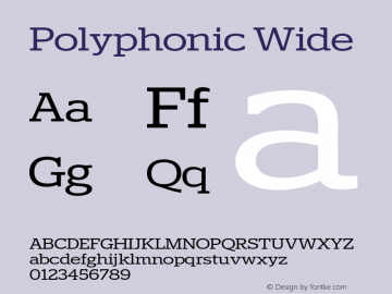 Polyphonic Wide Version 1.000;PS 001.000;hotconv 1.0.88;makeotf.lib2.5.64775图片样张