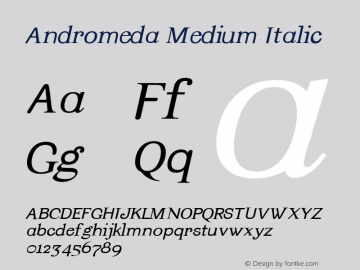 Andromeda Medium Italic 001.000 Font Sample