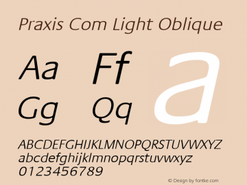 Praxis Com Light Oblique Version 1.20图片样张