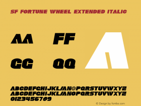 SF Fortune Wheel Extended Italic 1.0 Font Sample