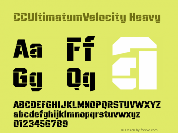CCUltimatumVelocity Heavy Version 1.000;hotconv 1.0.109;makeotfexe 2.5.65596图片样张