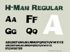 H-Man Regular Version 001.000 Font Sample