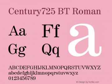 Century725 BT Roman Version 1.01 emb4-OT图片样张