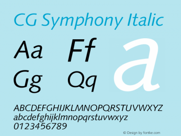 CG Symphony Italic Version 1.00图片样张