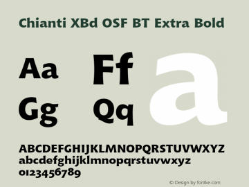 Chianti XBd OSF BT Extra Bold Version 1.01 emb4-OT图片样张