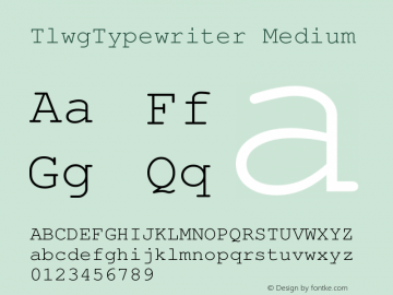 TlwgTypewriter Medium Version 001.005: 2007-04-13 Font Sample