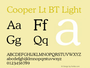 Cooper Lt BT Light Version 1.01 emb4-OT图片样张