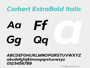 Corbert ExtraBold Italic Version 002.001 March 2020图片样张