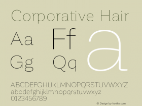 Corporative Hair Version 1.000;PS 001.000;hotconv 1.0.70;makeotf.lib2.5.58329图片样张