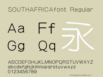 SOUTHAFRICAfont Regular 图片样张