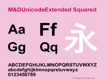 M&DUnicodeExtended Squared Version 2.00;May 2, 2022;FontCreator 12.0.0.2565 64-bit图片样张