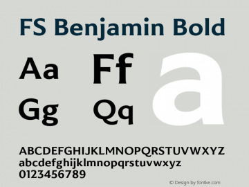 FS Benjamin Bold Version 1.02;PS 001.001;hotconv 1.0.88;makeotf.lib2.5.64775图片样张