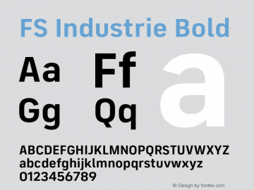 FS Industrie Bold Version 1.03;PS 001.002;hotconv 1.0.88;makeotf.lib2.5.64775图片样张