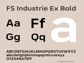 FS Industrie Ex Bold Version 1.03;PS 001.002;hotconv 1.0.88;makeotf.lib2.5.64775图片样张