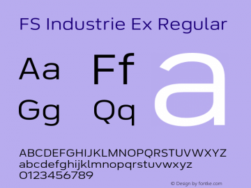 FS Industrie Ex Regular Version 1.03;PS 001.002;hotconv 1.0.88;makeotf.lib2.5.64775图片样张