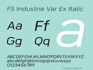 FS Industrie Var Ex Italic Version 1.01图片样张