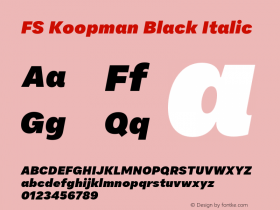 FS Koopman Black Italic Version 1.02;PS 001.001;hotconv 1.0.88;makeotf.lib2.5.64775图片样张