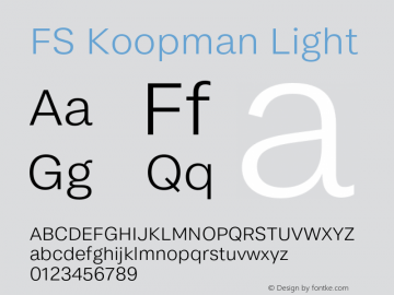 FS Koopman Light Version 1.02;PS 001.001;hotconv 1.0.88;makeotf.lib2.5.64775图片样张