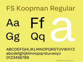 FS Koopman Regular Version 1.02;PS 001.001;hotconv 1.0.88;makeotf.lib2.5.64775图片样张
