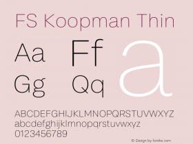 FS Koopman Thin Version 1.02;PS 001.001;hotconv 1.0.88;makeotf.lib2.5.64775图片样张