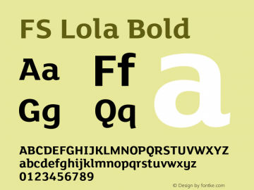 FSLola-Bold Version 6.01图片样张