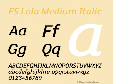 FSLola-MediumItalic Version 6.01图片样张