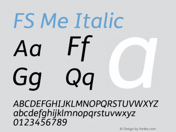 FSMe-Italic Version 6.01图片样张