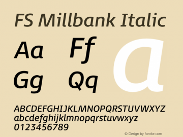 FSMillbank-Italic Version 1.01图片样张