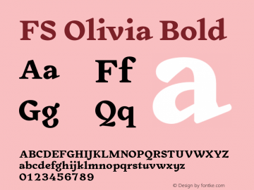 FSOlivia-Bold Version 1.01图片样张