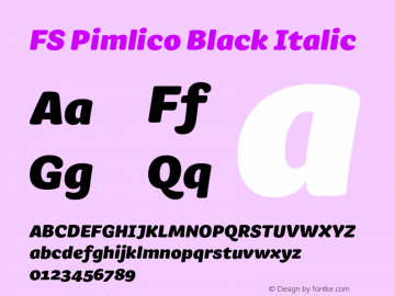 FSPimlico-BlackItalic Version 1.01图片样张
