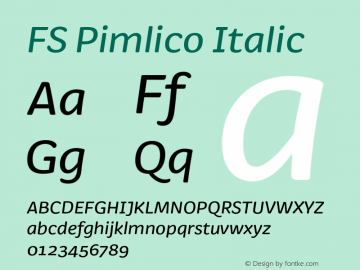 FSPimlico-Italic Version 1.01图片样张