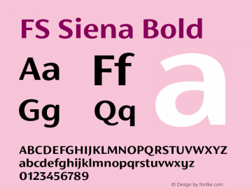 FS Siena Bold Version 1.02;PS 001.001;hotconv 1.0.88;makeotf.lib2.5.64775图片样张