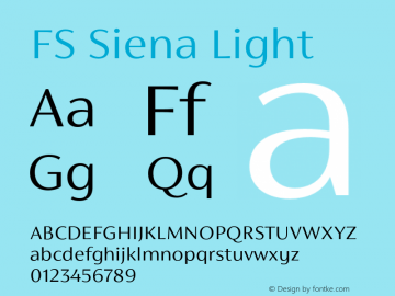 FS Siena Light Version 1.02;PS 001.001;hotconv 1.0.88;makeotf.lib2.5.64775图片样张