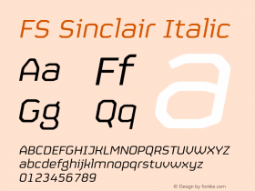 FSSinclair-Italic Version 2.01图片样张