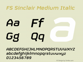 FSSinclair-MediumItalic Version 2.01图片样张