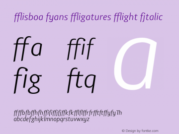 Lisboa Sans Ligatures Light Italic OTF 1.0;PS 001.000;Core 116;AOCW 1.0 161图片样张